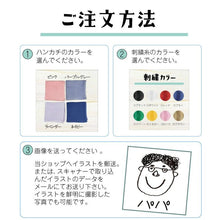 画像をギャラリービューアに読み込む, 【父の日 母の日 敬老の日におススメ】世界に1つだけのオリジナルギフト♪ 笑顔がこぼれる似顔絵ハンカチをプレゼント 孫 父の日・母の日・勤労感謝の日・敬老の日などのギフトに!