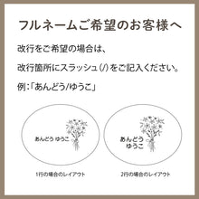 画像をギャラリービューアに読み込む, フルネームをご希望のお客様へ